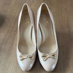 Kate Spade Heels with gold bow detail
